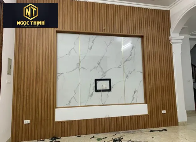 VÁCH ỐP TƯỜNG TV PHÒNG KHÁCH - NỘI THẤT NGỌC THỊNH